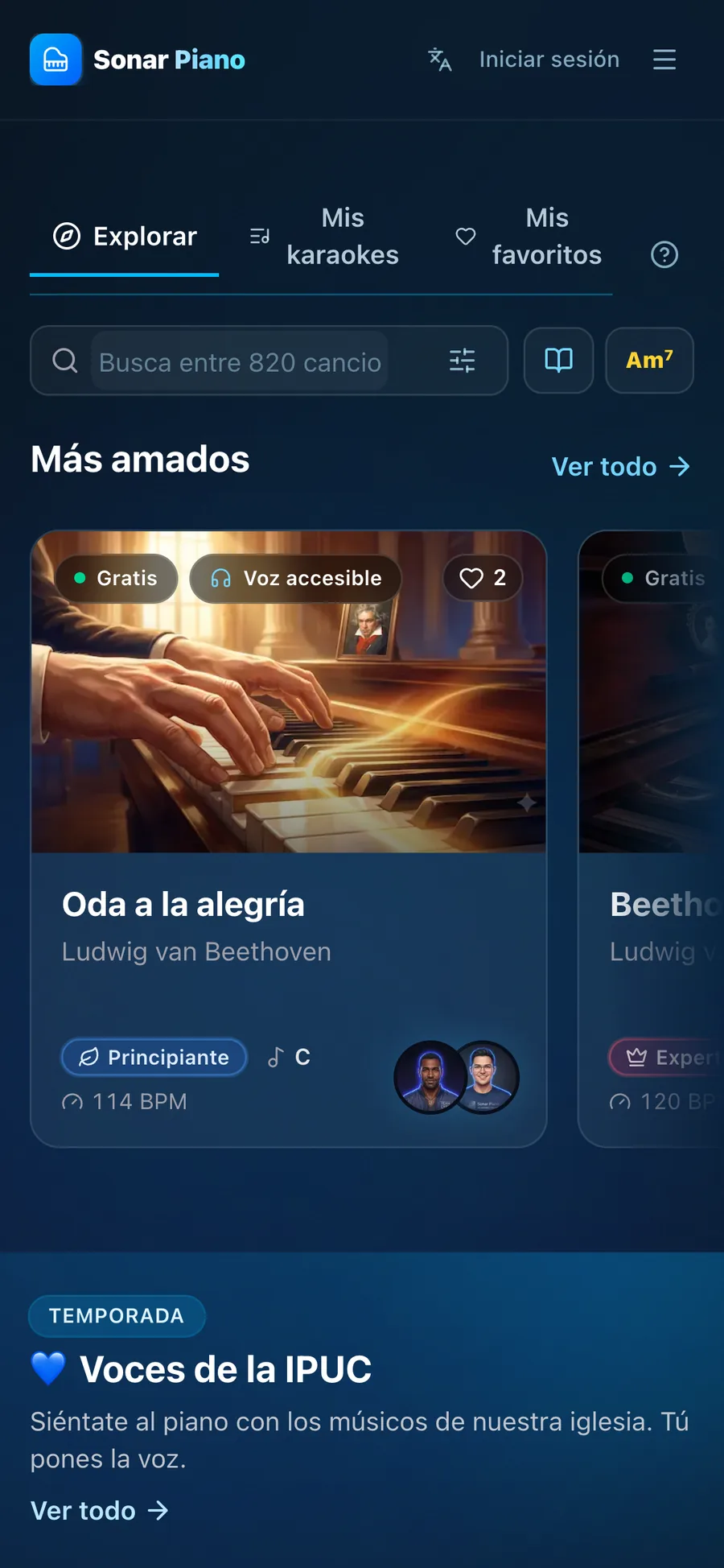 Catálogo de karaokes en el celular